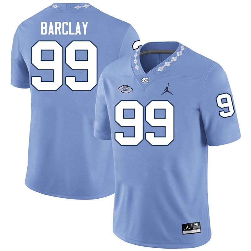 #99 George Barclay North Carolina Tar Heels Jerseys,Apparels,Uniforms Stitched-Carolina Blue